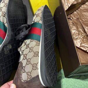 Authentic used Gucci Beige and Brown Men's Shoes.